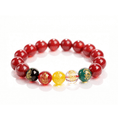 Load image into Gallery viewer, Five Wealth Gods Prosperity Bracelet – Black & Red Agate