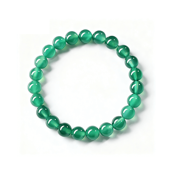 Manjushri Wisdom & Clarity Green Agate Bracelet