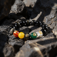 Load image into Gallery viewer, Five Wealth Gods Prosperity Bracelet – Black & Red Agate
