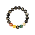 Load image into Gallery viewer, Five Wealth Gods Prosperity Bracelet – Black & Red Agate
