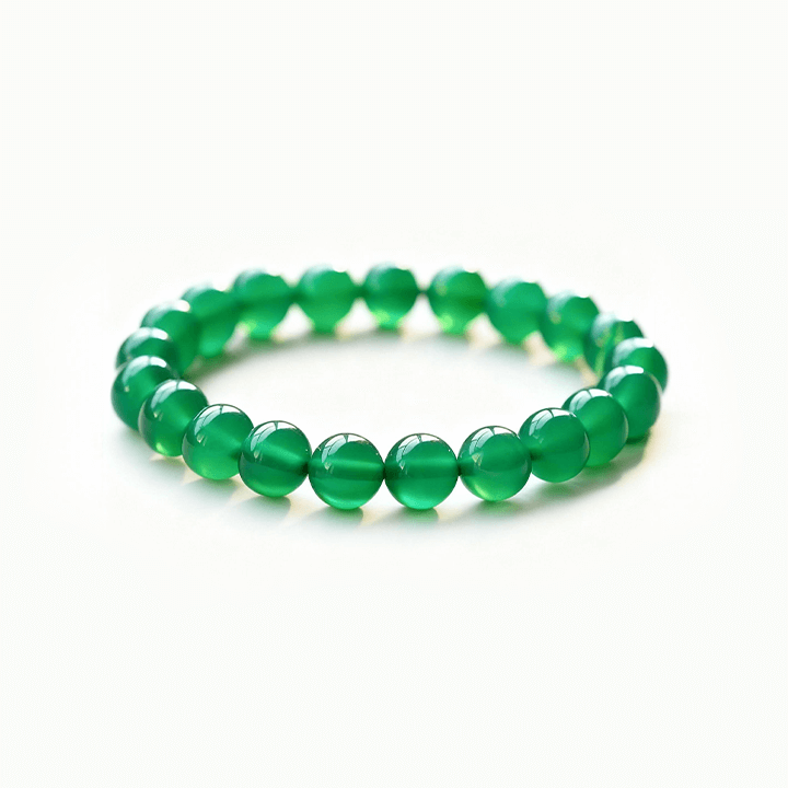 Manjushri Wisdom & Clarity Green Agate Bracelet